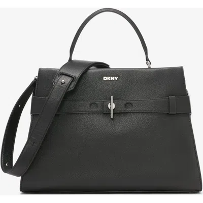 Dkny Bleeker Large Satchel In Black/silver