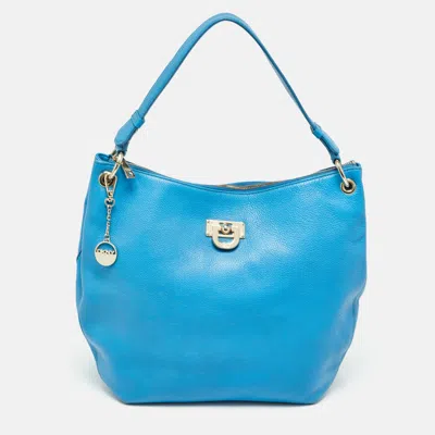 Pre-owned Dkny Blue Leather Hobo