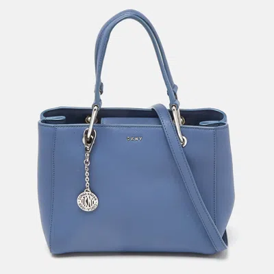 Dkny Blue Leather Julius Md Zip Tote