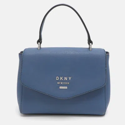 Pre-owned Dkny Blue Leather Top Handle Bag