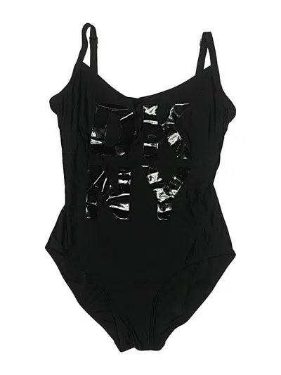 Pre-owned Dkny Bodysuit In Black