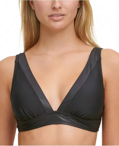 Dkny Bow-back Bikini Top In Black