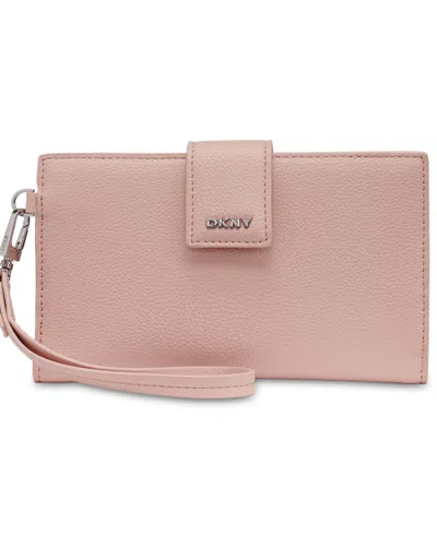 Dkny Boxed Lilah Snap Closure Flap Mini Wallet In Pink