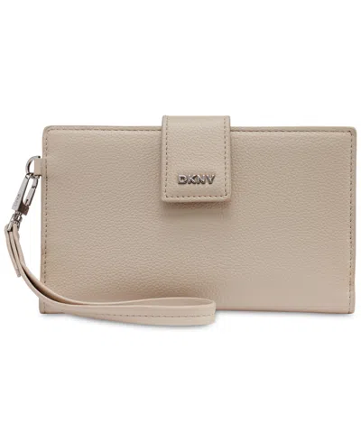 Dkny Boxed Lilah Snap Closure Flap Mini Wallet In Sand