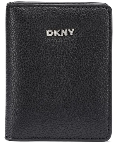 Dkny Boxed Lilah Snap Closure Mini Bifold Card Case In Black