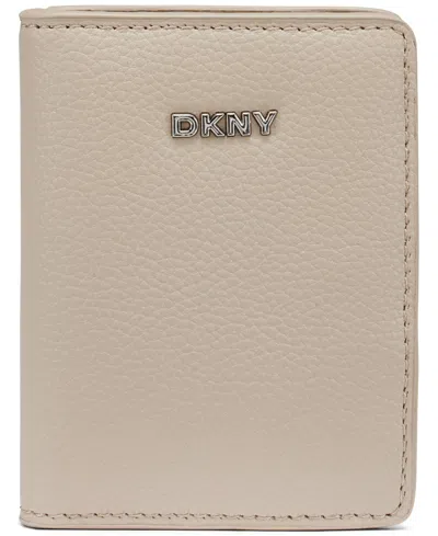 Dkny Boxed Lilah Snap Closure Mini Bifold Card Case In Sand
