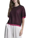 Dkny Boxy Two Layer Sweater In Black