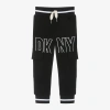Dkny Logo-embroidery Cotton Track Pants In Black
