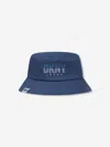Dkny Logo-print Cotton Bucket Hat In Blue