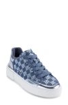 Dkny Bradley Metallic Logo Platform Sneaker In Celeste Blue