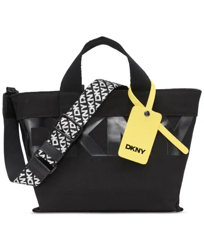 Dkny Brady Medium Logo Crossbody Bag In Black,daffodil