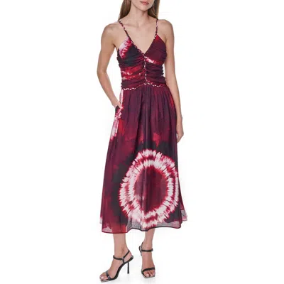 Dkny Braided Print Voile Midi Dress In Multi