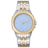 Dkny Women's Brooklyn Midi Light Blue Dial Gold Two-tone Stainless Steel Bracelet Watch 34mm In Multi