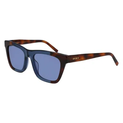Dkny Brown Acetate Sunglasses In Blue