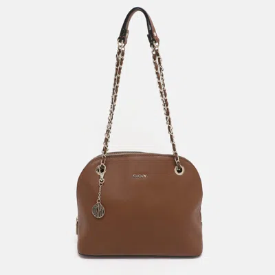 Pre-owned Dkny Brown Leather Satchel