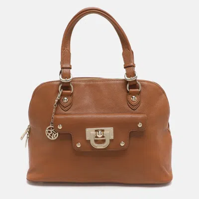 Pre-owned Dkny Brown Leather Satchel