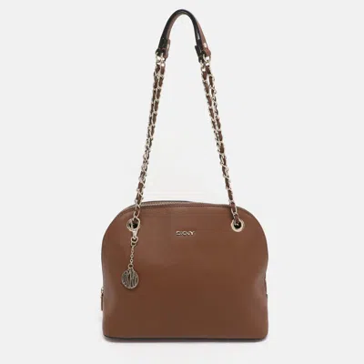 Dkny Brown Leather Satchels