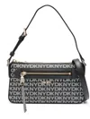 Dkny Bryant Ave Tz Monogram-pattern Shoulder Bag In Black