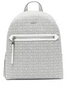 Dkny Bryant Ave Logo-plaque Backpack In Gray