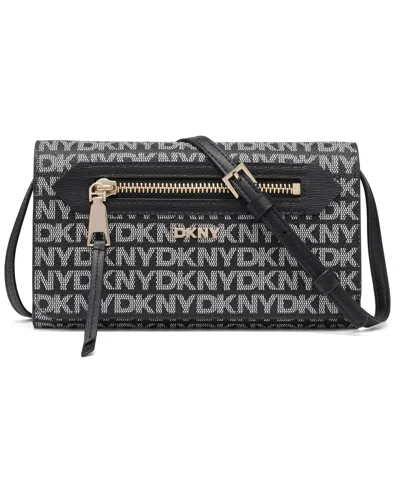 Dkny Bryant Ave Mini Logo Wallet Crossbody In Black