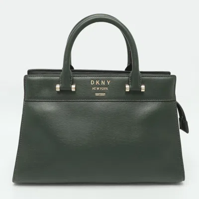 Pre-owned Dkny Bryant Avenue Green Leather Satchel