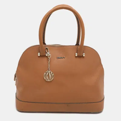 Dkny Bryant Brown Leather Satchel