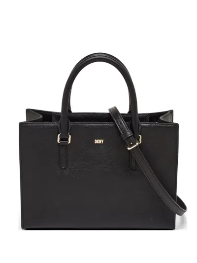 Pre-owned Dkny Bryant Leather Tote Bag In Black