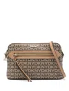 Dkny Bryant Logo-print Shoulder Bag In Brown