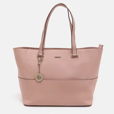 Pre-owned Dkny Bryant Park Blush Pink Saffiano Leather Shopper Tote