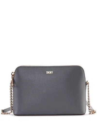 Dkny Bryant Park Dome Leather Crossbody In Gray