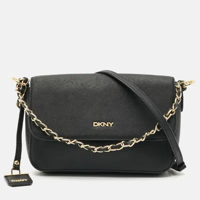 Dkny Bryant Park Flap Black Leather Shoulder Bag