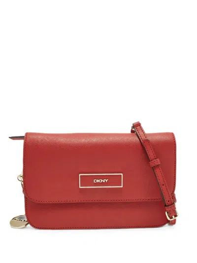 Pre-owned Dkny Bryant Park Flap Crossbody Bag In Red
