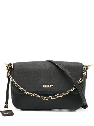 Pre-owned Dkny Bryant Park Flap Shoulder Bag In Black