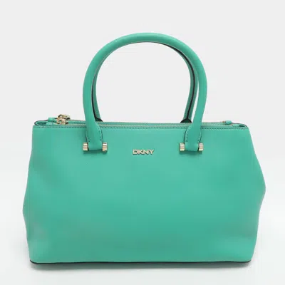 Dkny Bryant Park Green Saffiano Leather Tote