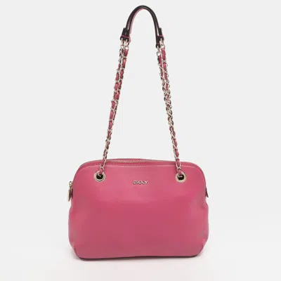 Dkny Bryant Park Pink Leather Shoulder Bag