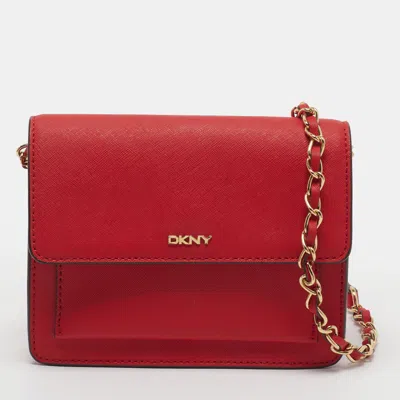 Pre-owned Dkny Bryant Park Red Leather Crossbody Bag