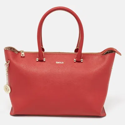 Dkny Bryant Park Red Leather Totes Bag