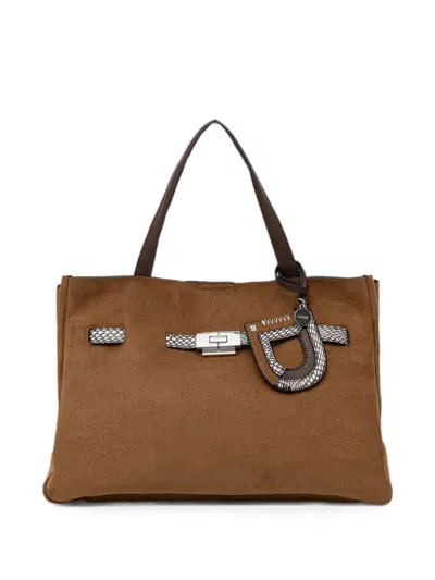 Dkny Bryar Buckle-fastening Tote Bag In Brown