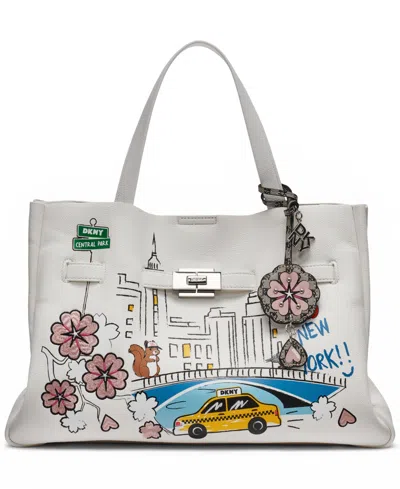 Dkny Bryar Large Satchel Bag In White