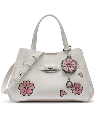 Dkny Bryar Silver-tone Hardware Small Crossbody Satchel Bag In White