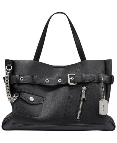 Dkny Bryar Structured Large Satchel Handbag In Black