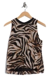 Dkny Bubble Hem Sleeveless Chiffon Top In Multi
