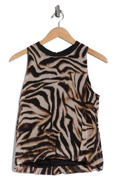 Dkny Bubble Hem Sleeveless Chiffon Top In Multi