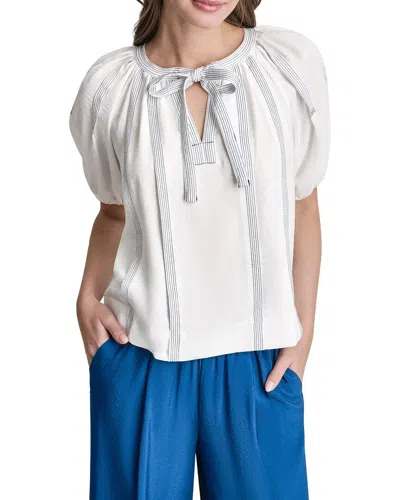 Dkny Bubble Sleeve Shirt In White