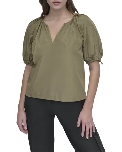 Dkny Bubble Sleeve Top In Green