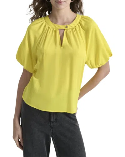 Dkny Bubble Sleeve Top In Yellow