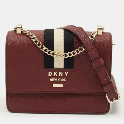 Pre-owned Dkny Burgundy Leather Liza Crossbody Bag