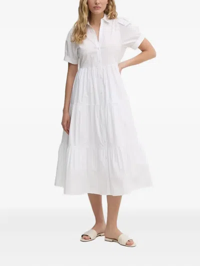 Dkny Button-down Midi Shirt Dress In White