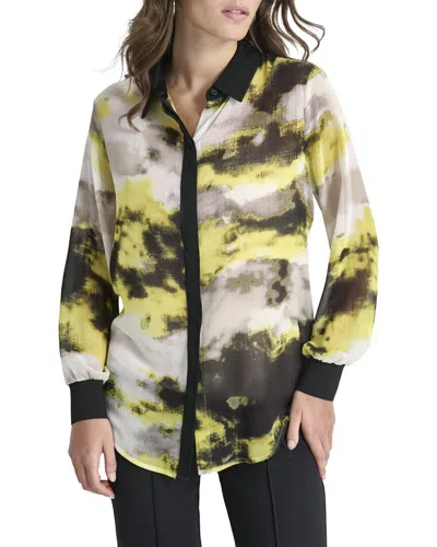 Dkny Button Down Shirt In Yellow