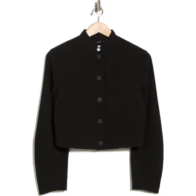 Dkny Button Front Cropped Jacket In Black